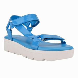 Nine West Bringly Platte Sandalen Blauw/Wit Nederland | KVR-598016